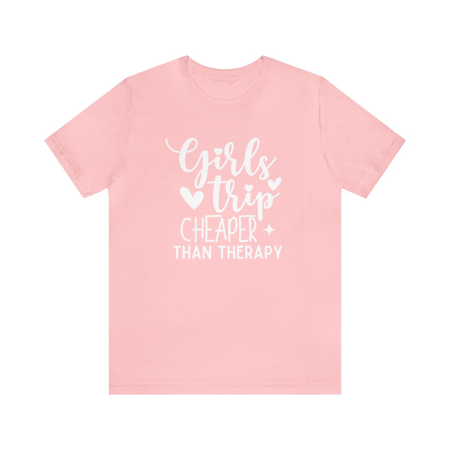 Unisex Jersey Short Sleeve Tee, Girl's Trip Cheaper than Therapy, 100% Cotton, Light Fabric 142 g/m²