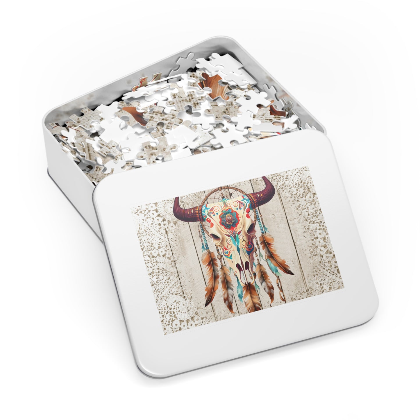 Jigsaw Puzzle, Boho Skull, Personalised/Non-Personalised (30, 110, 252, 500,1000-Piece)