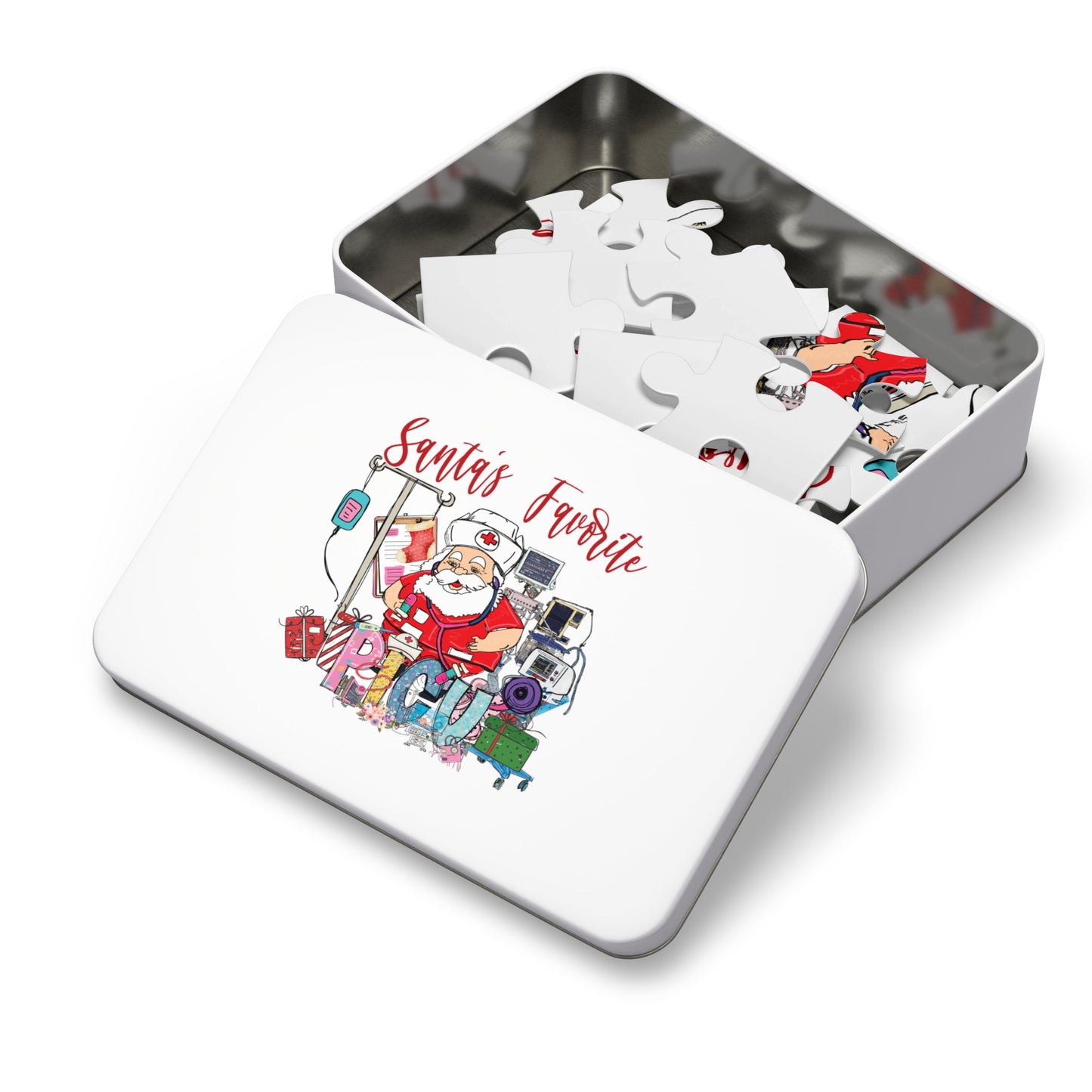 Jigsaw Puzzle, Santa's Favorite PICU Nurse, Personalised/Non-Personalised (30, 110, 252, 500,1000-Piece)