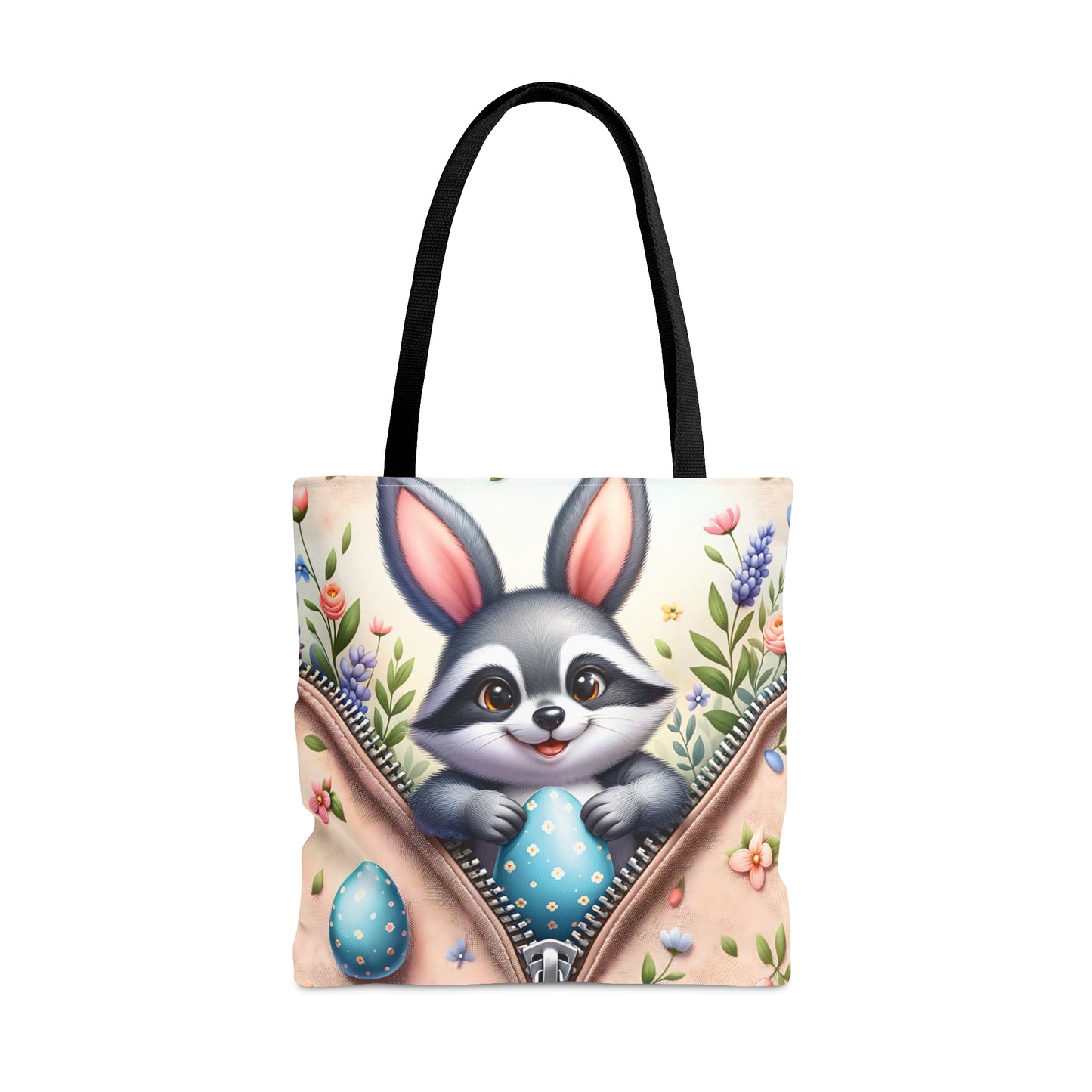 Tote Bag, Easter, Cute Raccoon with Bunny Ears, Personalised/Non-Personalised Tote bag