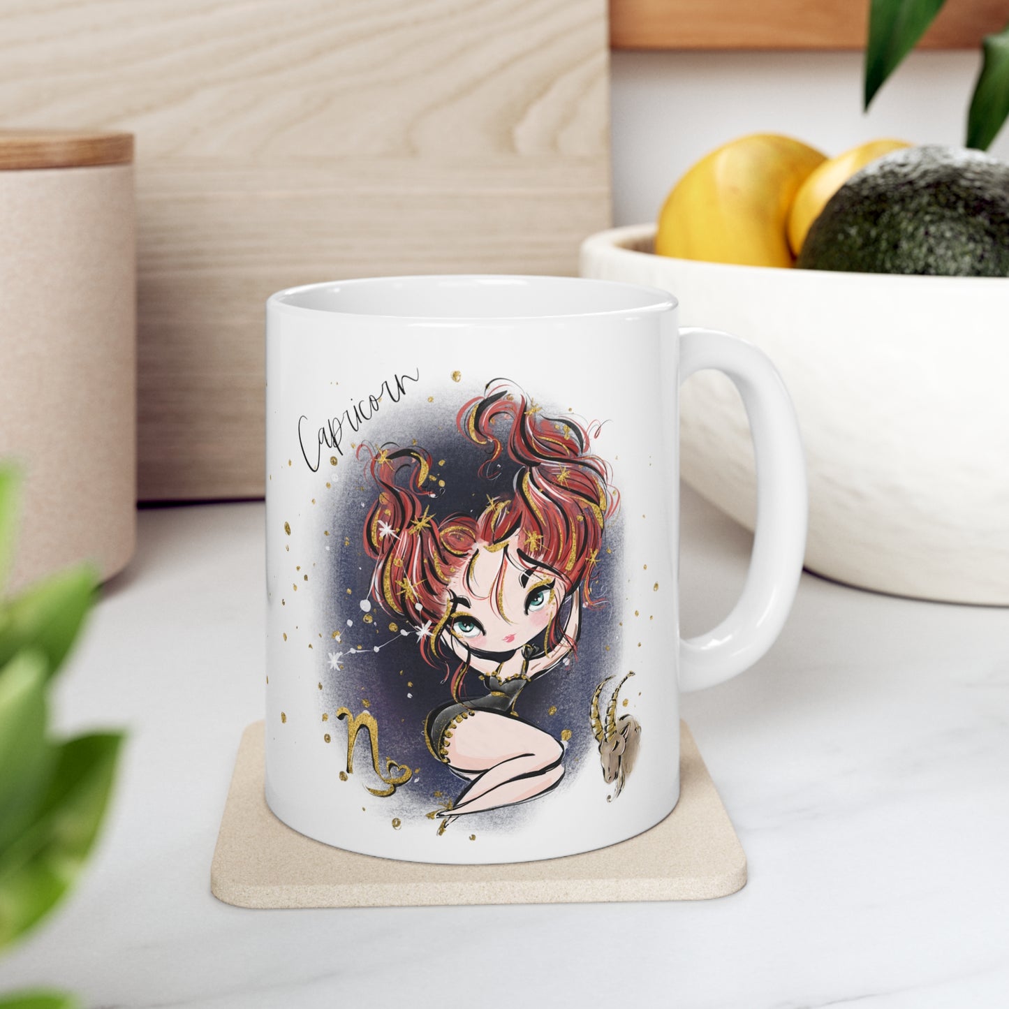 Personalised/Non Personalised Zodiac Sign, Capricorn, Ceramic Mug 11oz