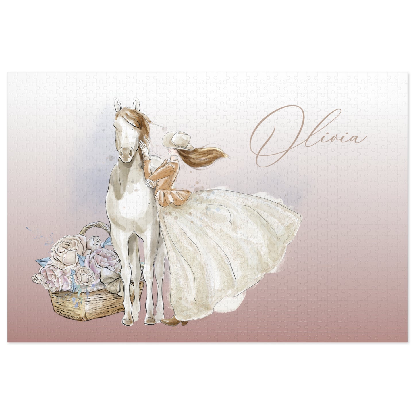 Jigsaw Puzzle, Western, Just a Girl Who Loves Horses, Personalised/Non-Personalised (30, 110, 252, 500,1000-Piece)