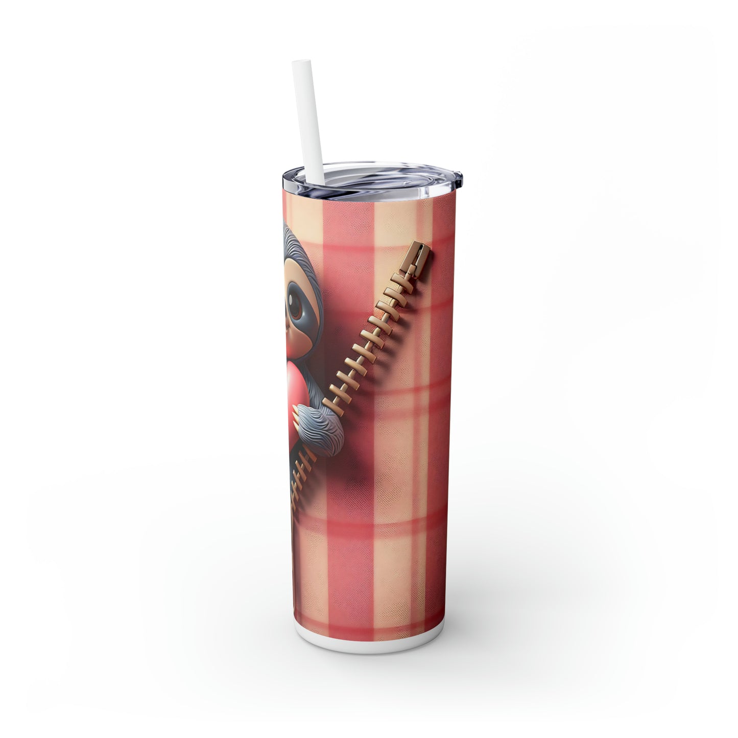 Skinny Tumbler with Straw, 20oz, Seal, Valentines Day