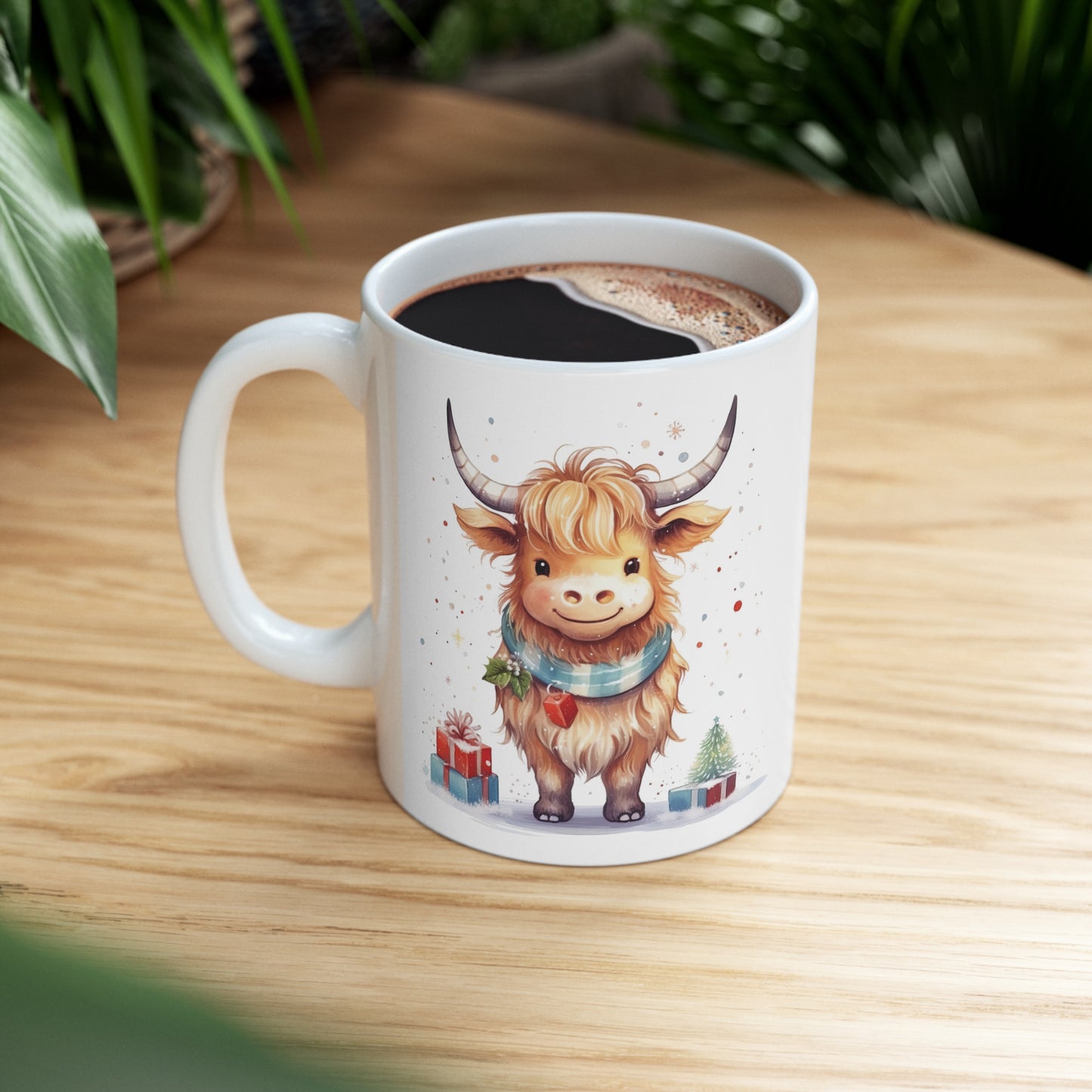 Personalised/Non Personalised Highland Cow, Ceramic Mug 11oz, Highland Cow Mug