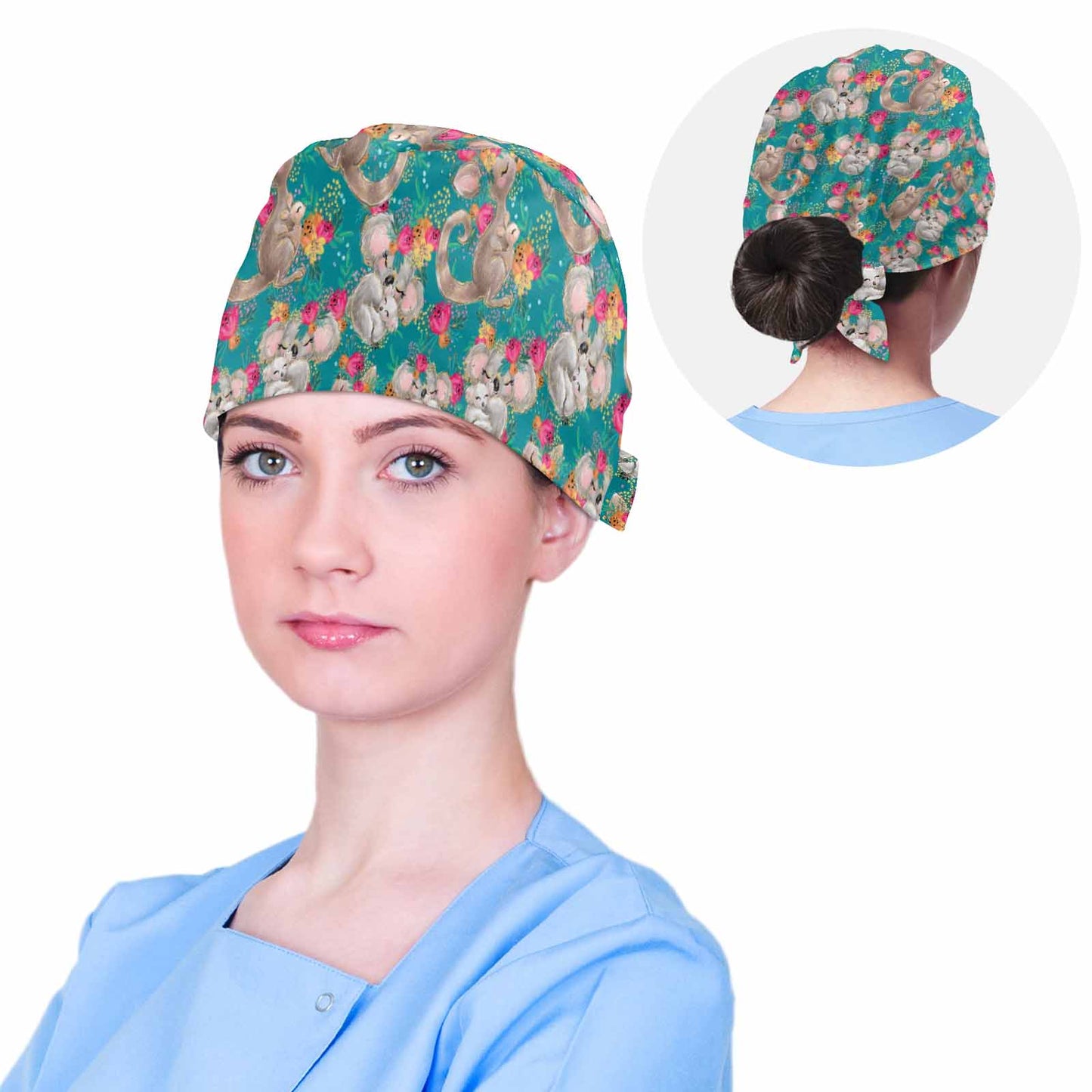 Nurse Scrub Cap Australian Animals Kangaroos and Koalas  Scrub Cap