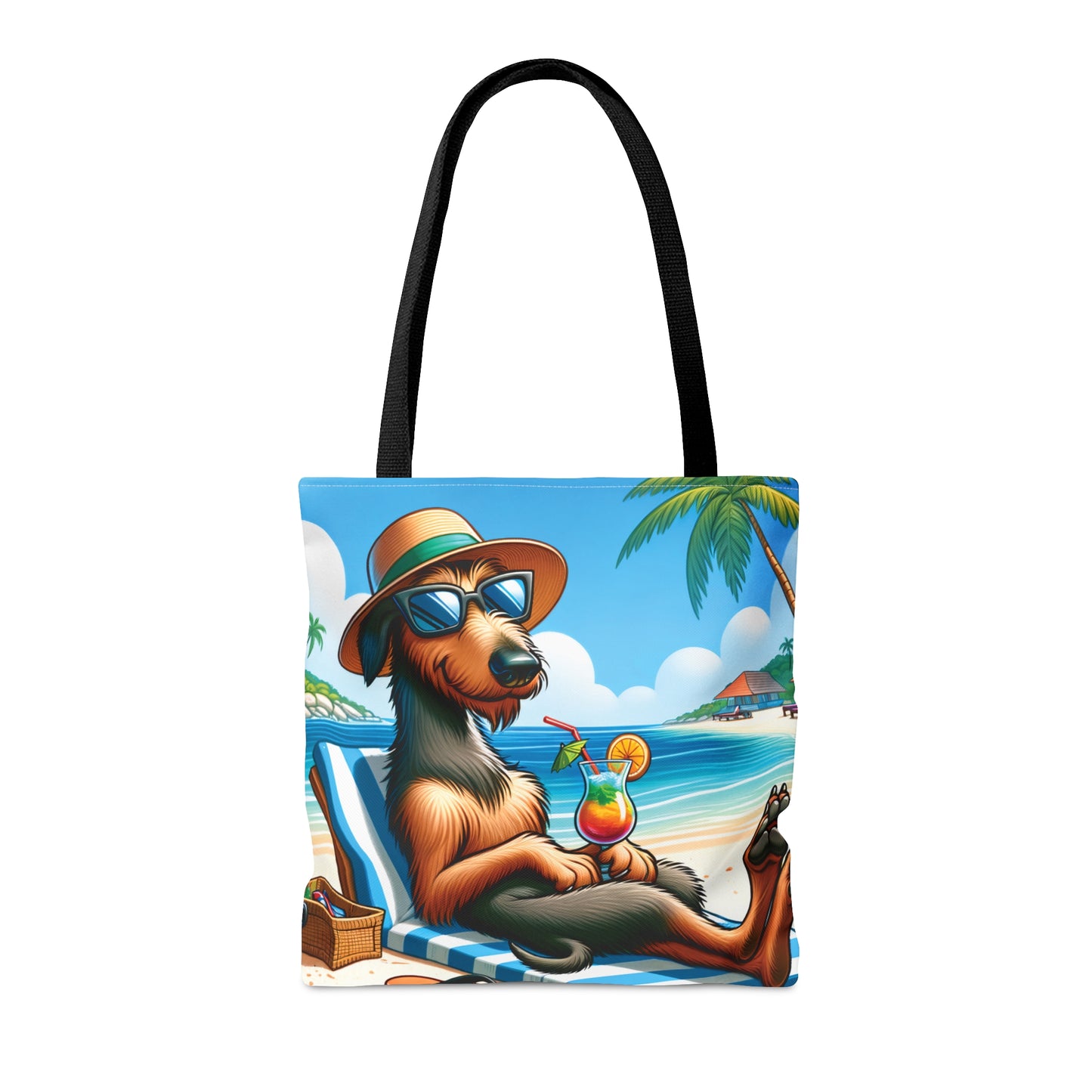 Tote Bag, Dog on Beach, Irish Wolfhound, Tote bag,  awd-1217