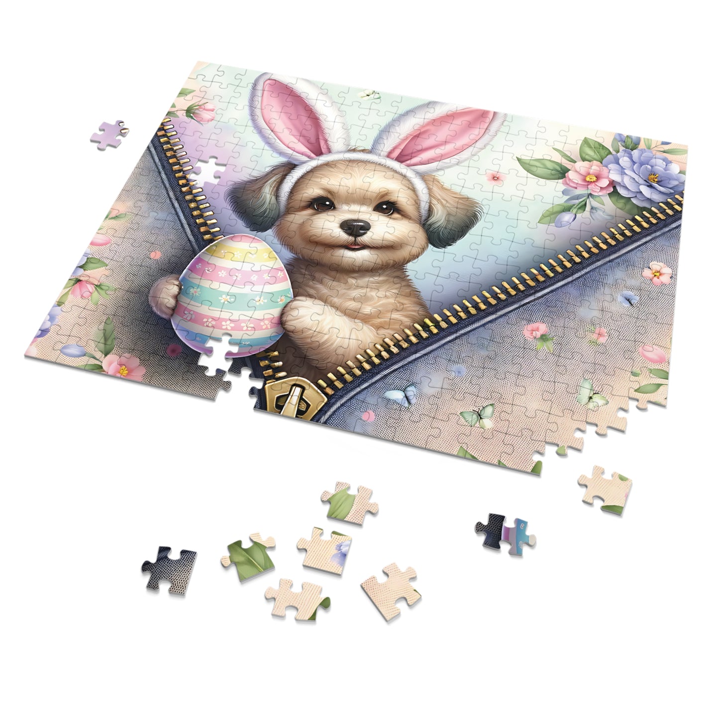 Jigsaw Puzzle, Easter, Dog with Bunny Ears, Personalised/Non-Personalised (30, 110, 252, 500,1000-Piece) Awd-1310