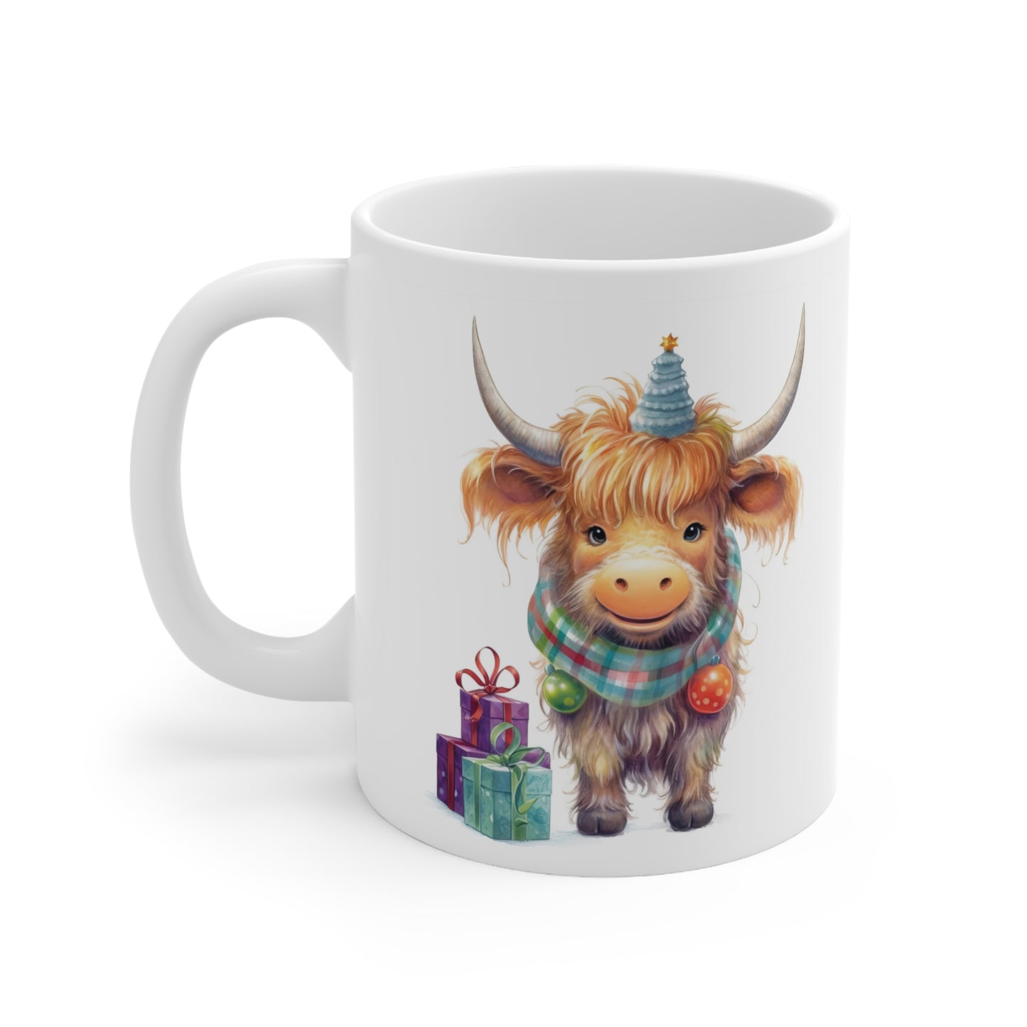 Personalised/Non Personalised Highland Cow, Ceramic Mug 11oz, Highland Cow Mug