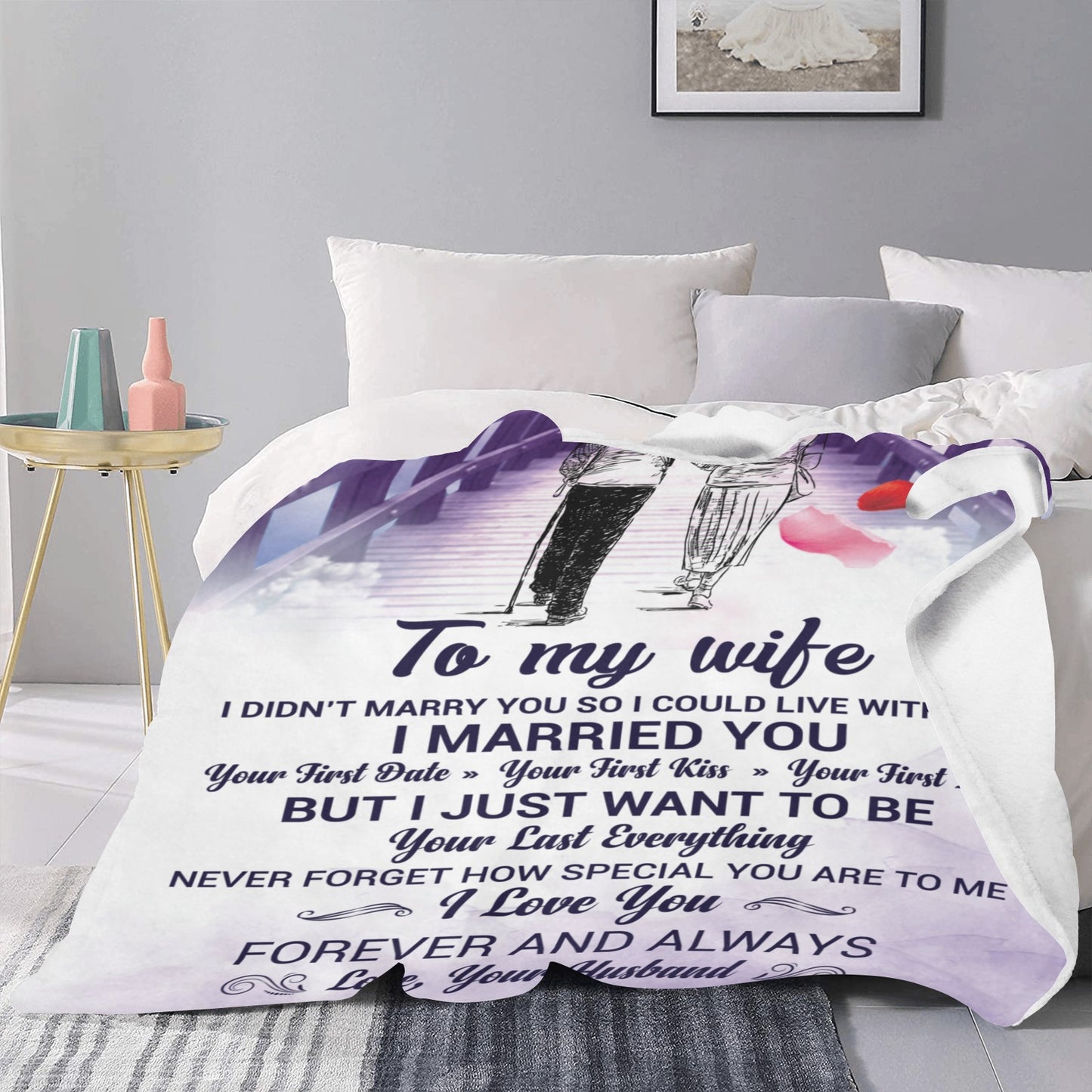 To My Wife Ultra-Soft Micro Fleece Blanket 50"x60" (Thick)