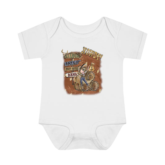 Infant Baby Rib Bodysuit, Western Christmas, Howdy Cowgirl baby Bodysuit