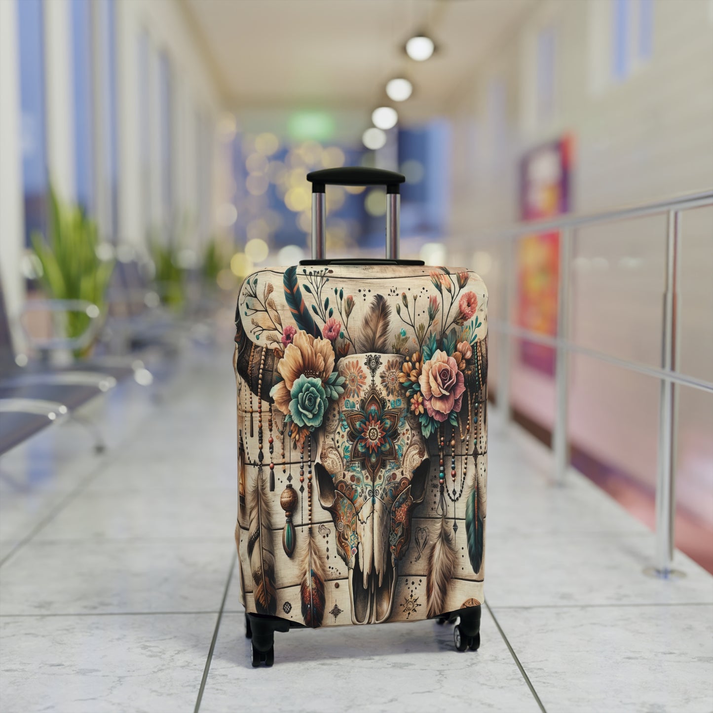 Luggage Cover, Country and Western, Boho Country Skull, awd-1810