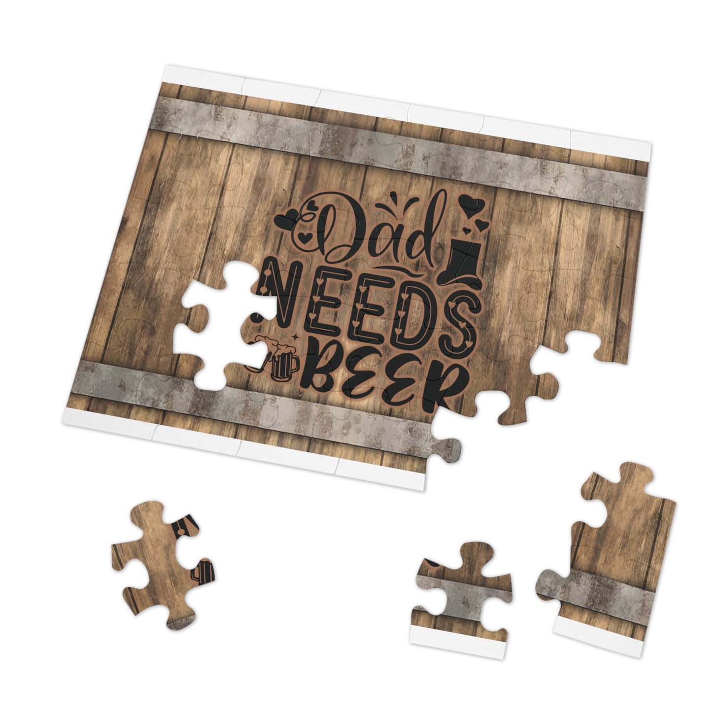 Puzzle, Dad, Dad Needs a Beer, Personalised/Non-Personalised (30, 110, 252, 500,1000-Piece) awd-572