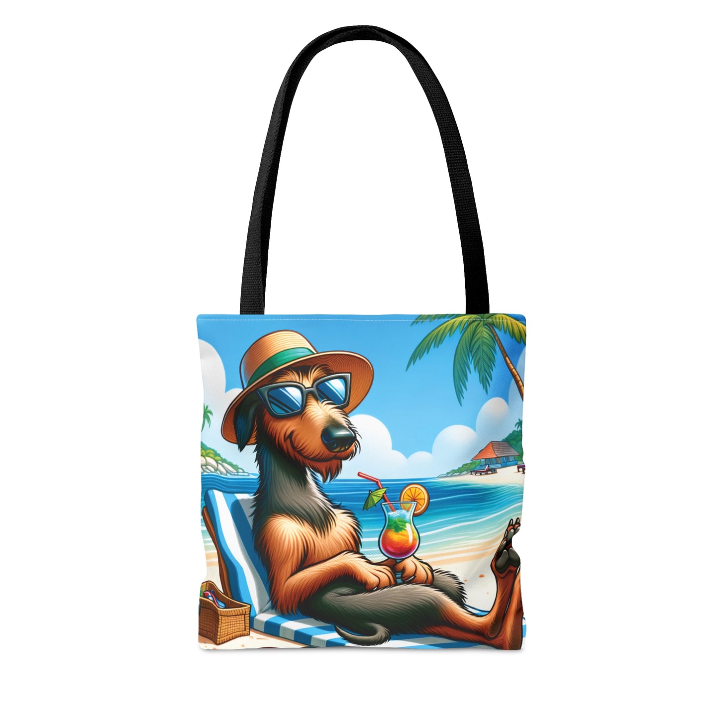 Tote Bag, Dog on Beach, Irish Wolfhound, Tote bag,  awd-1217