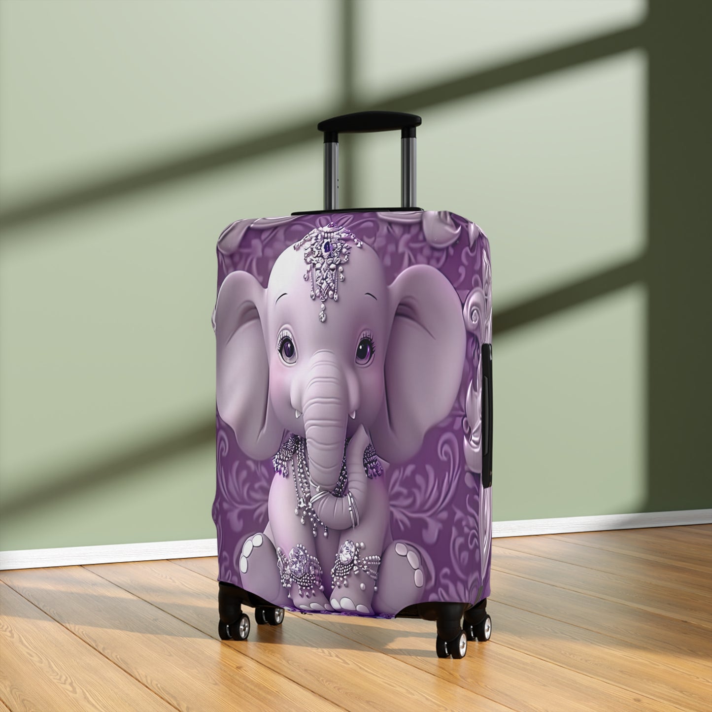 Luggage Cover, Purple Elephant, awd-1415