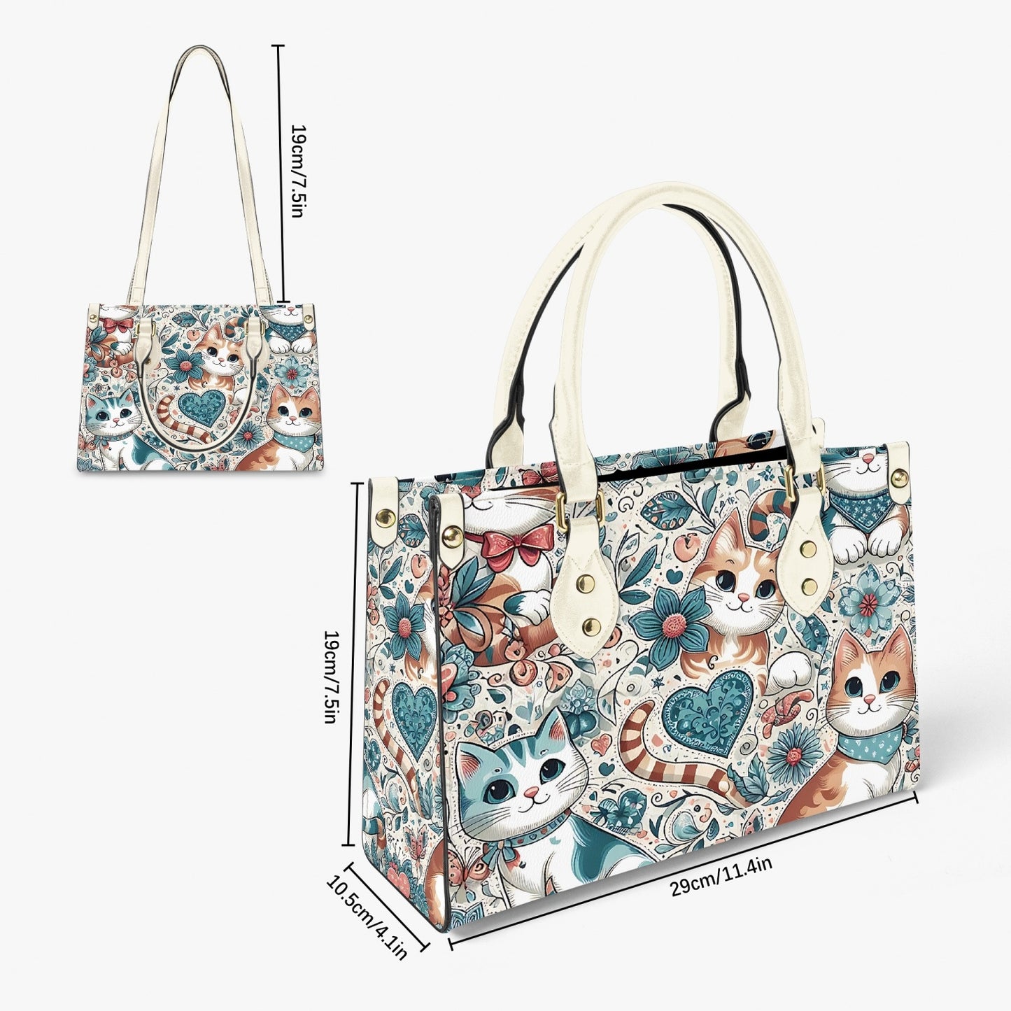 Women's Tote Bag - Long Strap - Cats