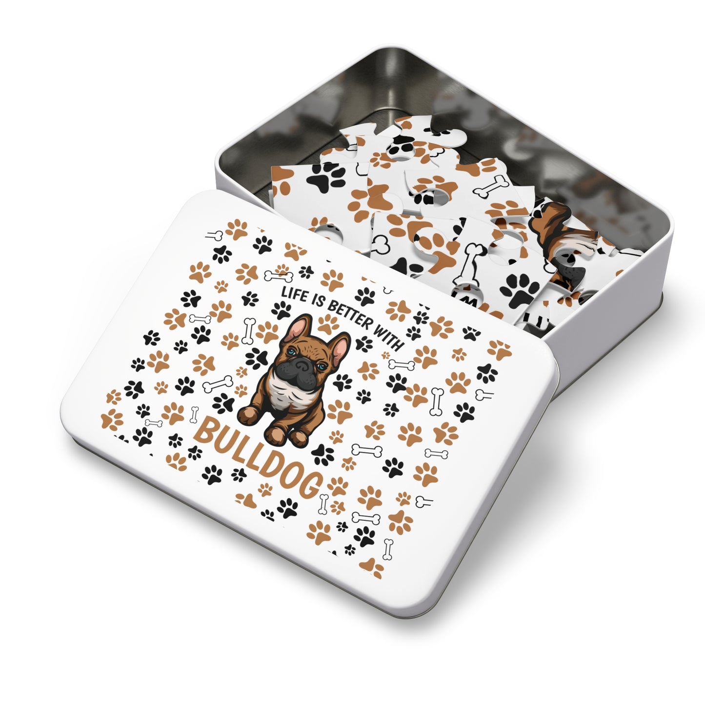 Puzzle, Life is Better with a Bulldog , Personalised/Non-Personalised (30, 110, 252, 500,1000-Piece) awd-609