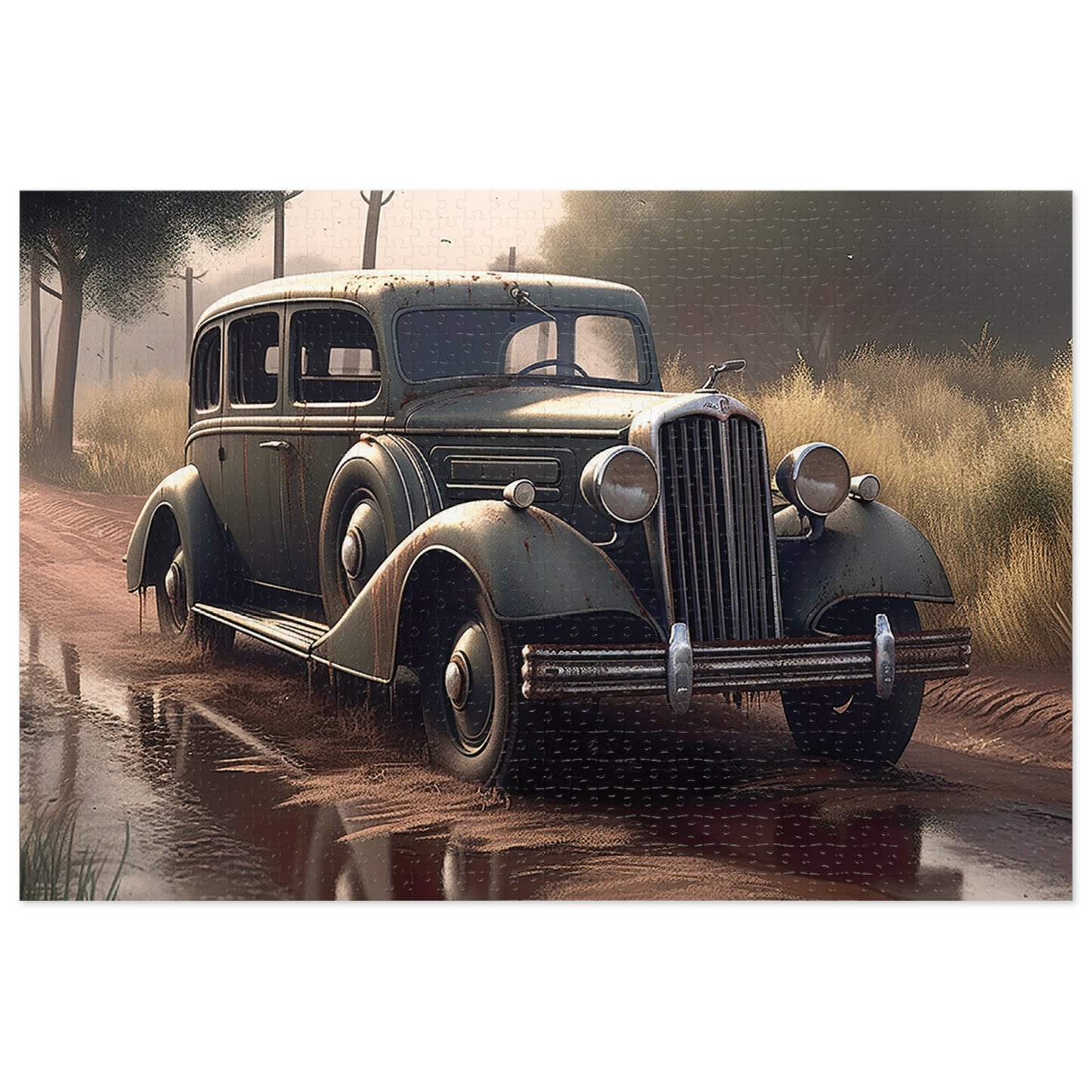 Jigsaw Puzzle, Vintage Car, Personalised/Non-Personalised (30, 110, 252, 500,1000-Piece)