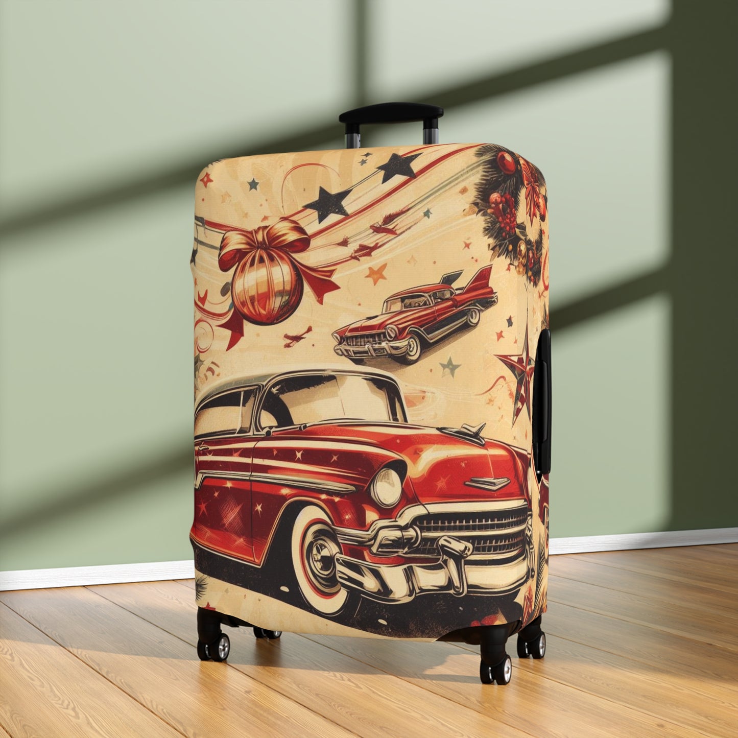 Luggage Cover, Christmas, Vintage Car