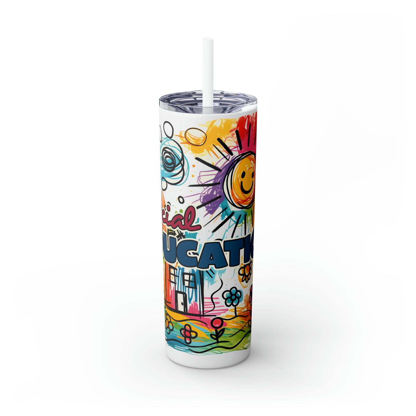 Skinny Tumbler with Straw, 20oz, Special Education