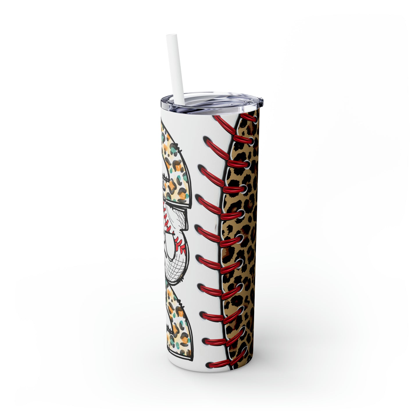 Skinny Tumbler with Straw, 20oz, Baseball Dad