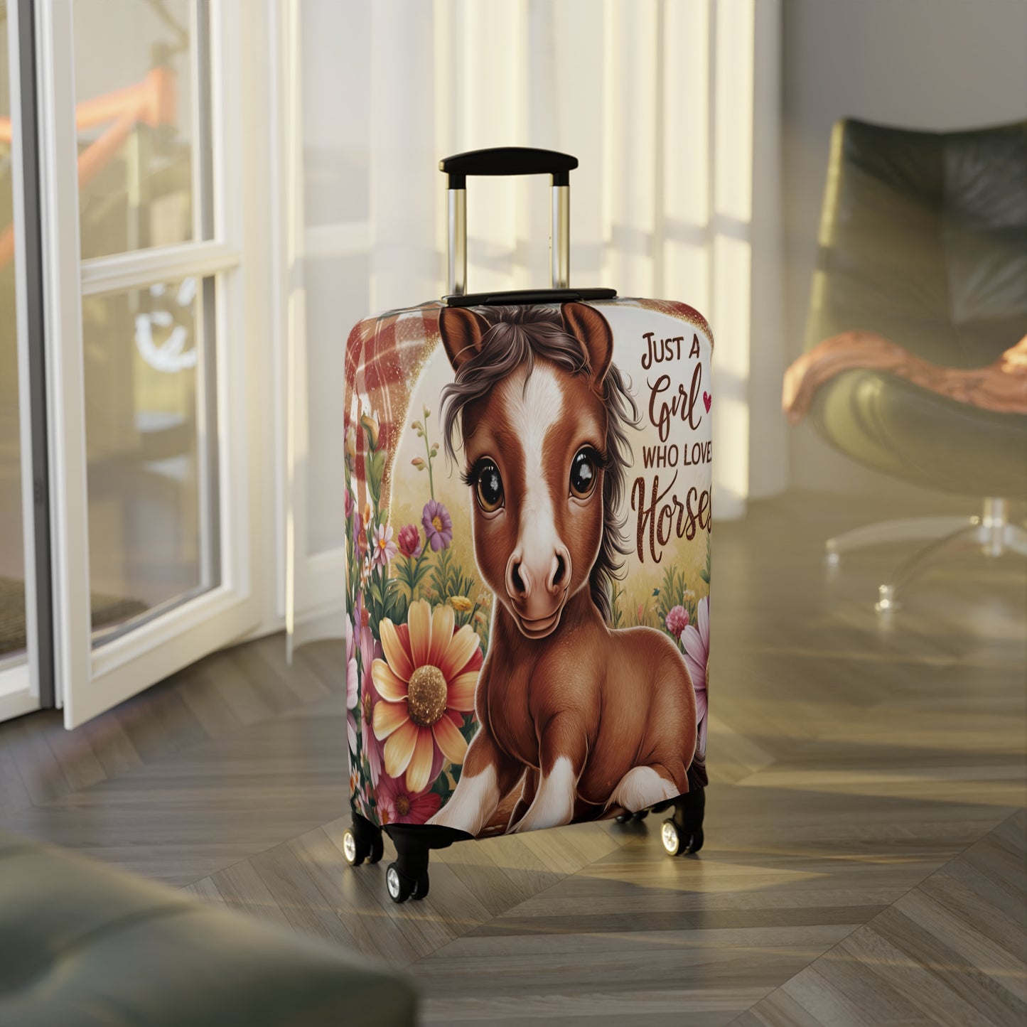 Luggage Cover, Just a Girl who Loves Horses, awd-3096