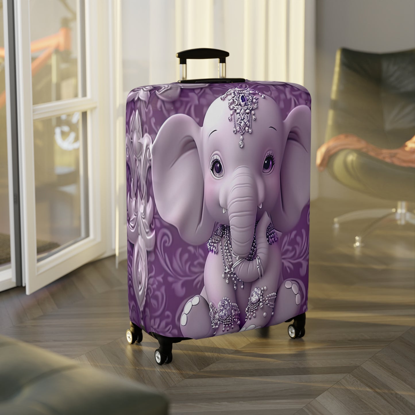 Luggage Cover, Purple Elephant, awd-1415