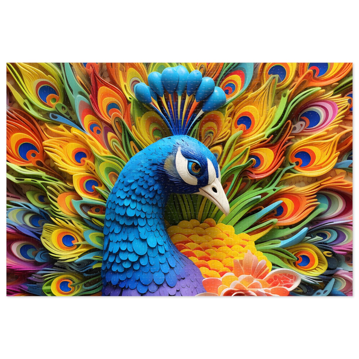Jigsaw Puzzle, Peacock, Personalised/Non-Personalised (30, 110, 252, 500,1000-Piece)