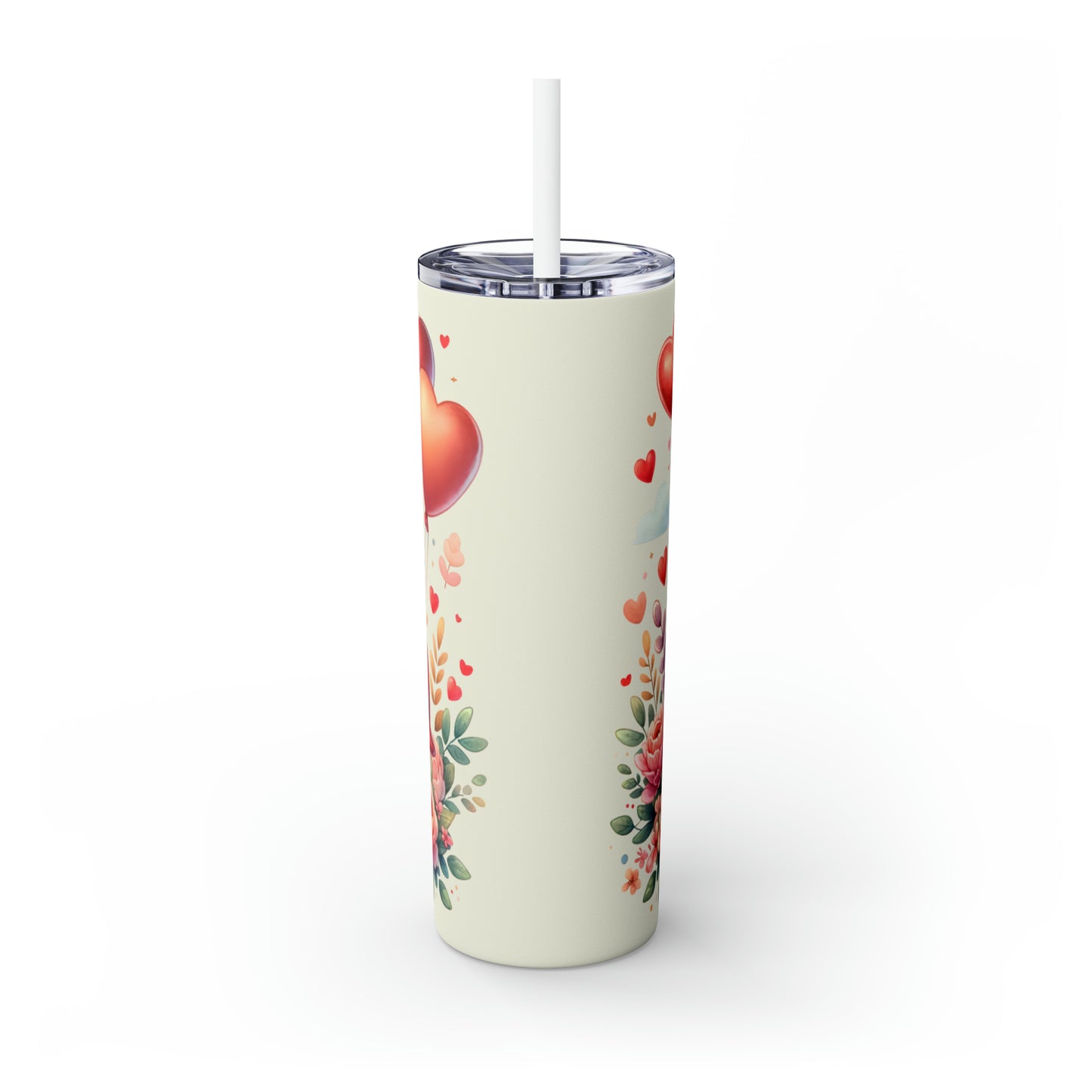 Skinny Tumbler with Straw, 20oz Lion flying Plane