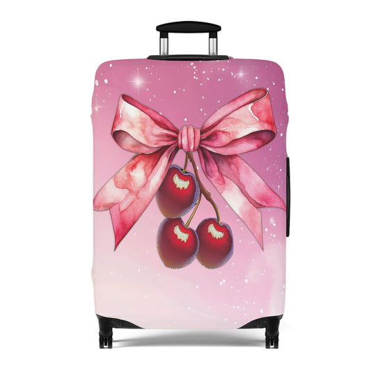 Luggage Cover, Rockabilly, Coquette, Cherries and Ribbon, awd-2514