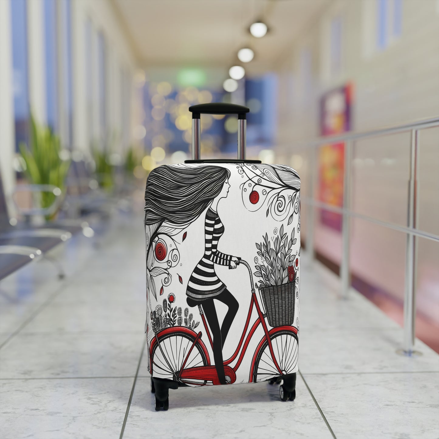 Luggage Cover, Girl on Bike, awd-3022