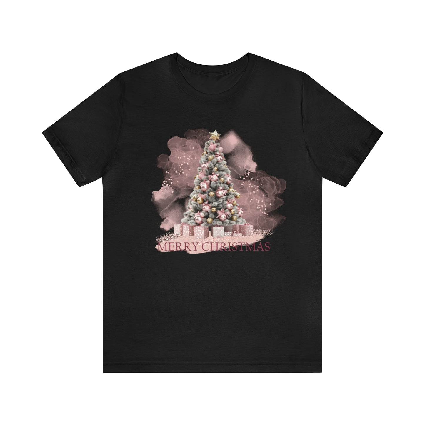 Unisex Adults Jersey Short Sleeve Tee Pink Christmas, Christmas Tree, Christmas TShirt