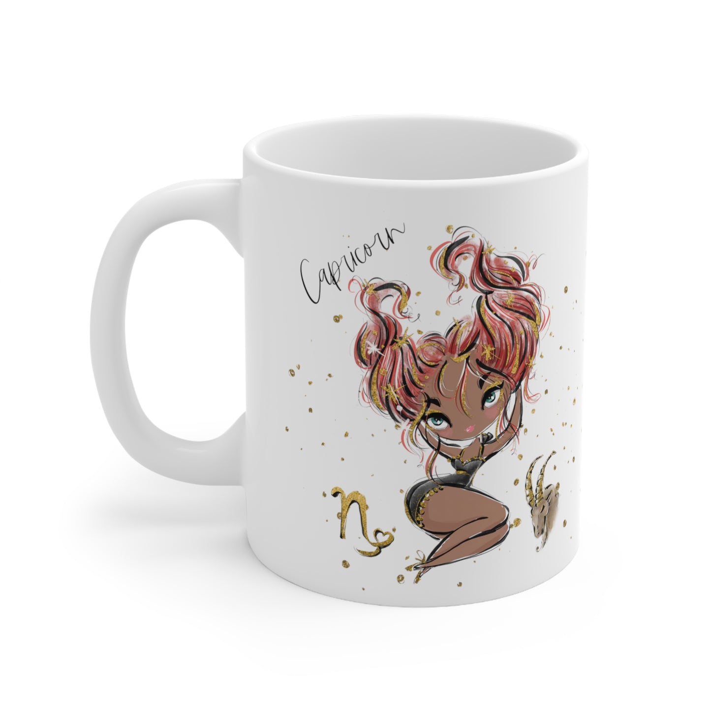 Personalised/Non Personalised Zodiac Sign, Capricorn, Ceramic Mug 11oz