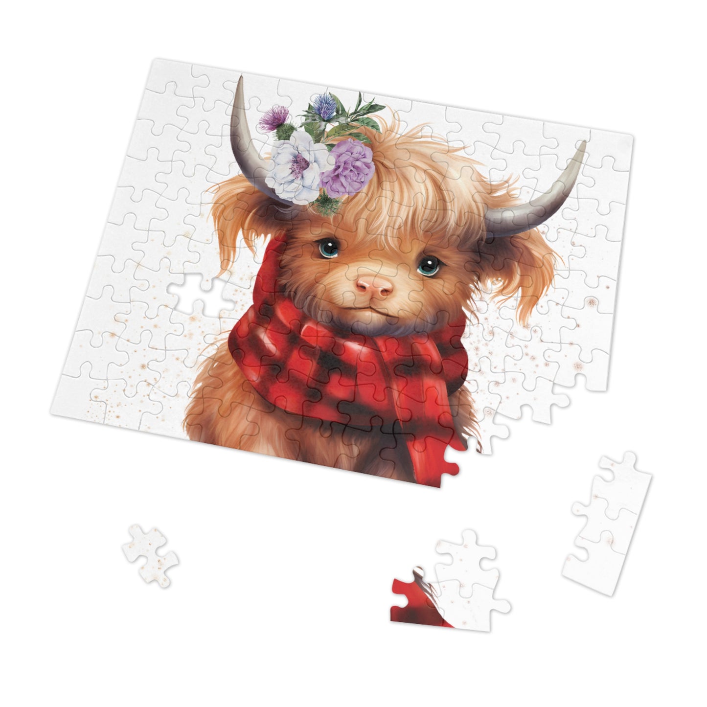 Puzzle, Highland Cow, Personalised/Non-Personalised (30, 110, 252, 500,1000-Piece) Awd-553