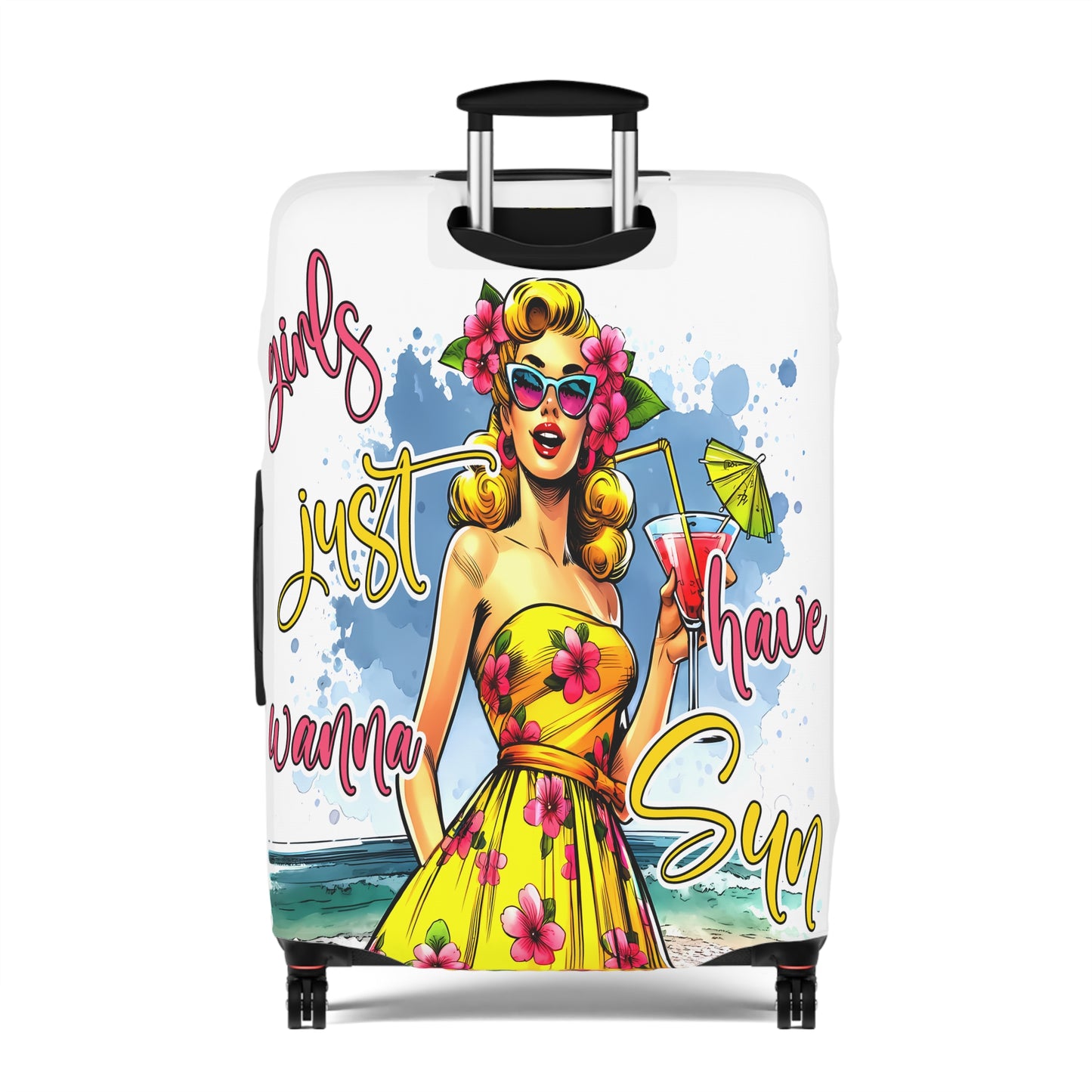 Luggage Cover, Retro Girl, Girls just wanna have sun, awd-3008