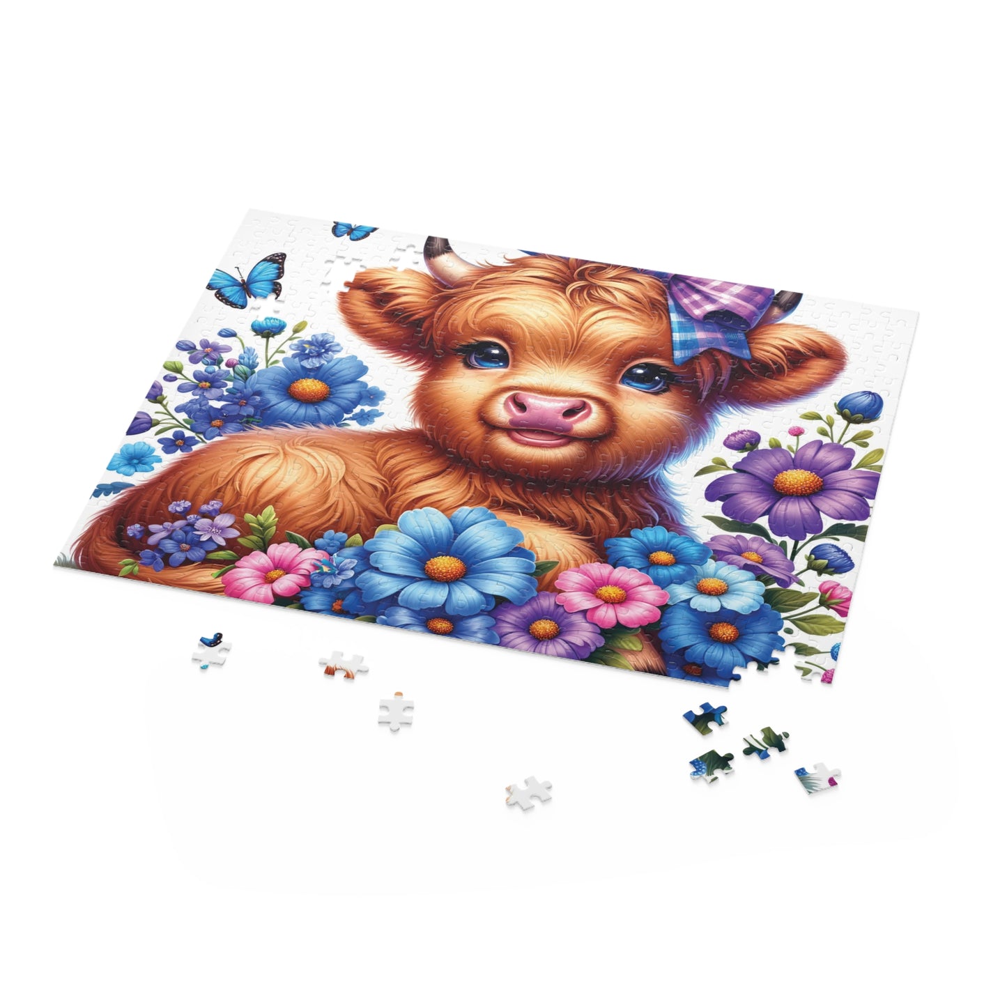 Personalised/Non-Personalised Puzzle, Highland Cow (120, 252, 500-Piece)