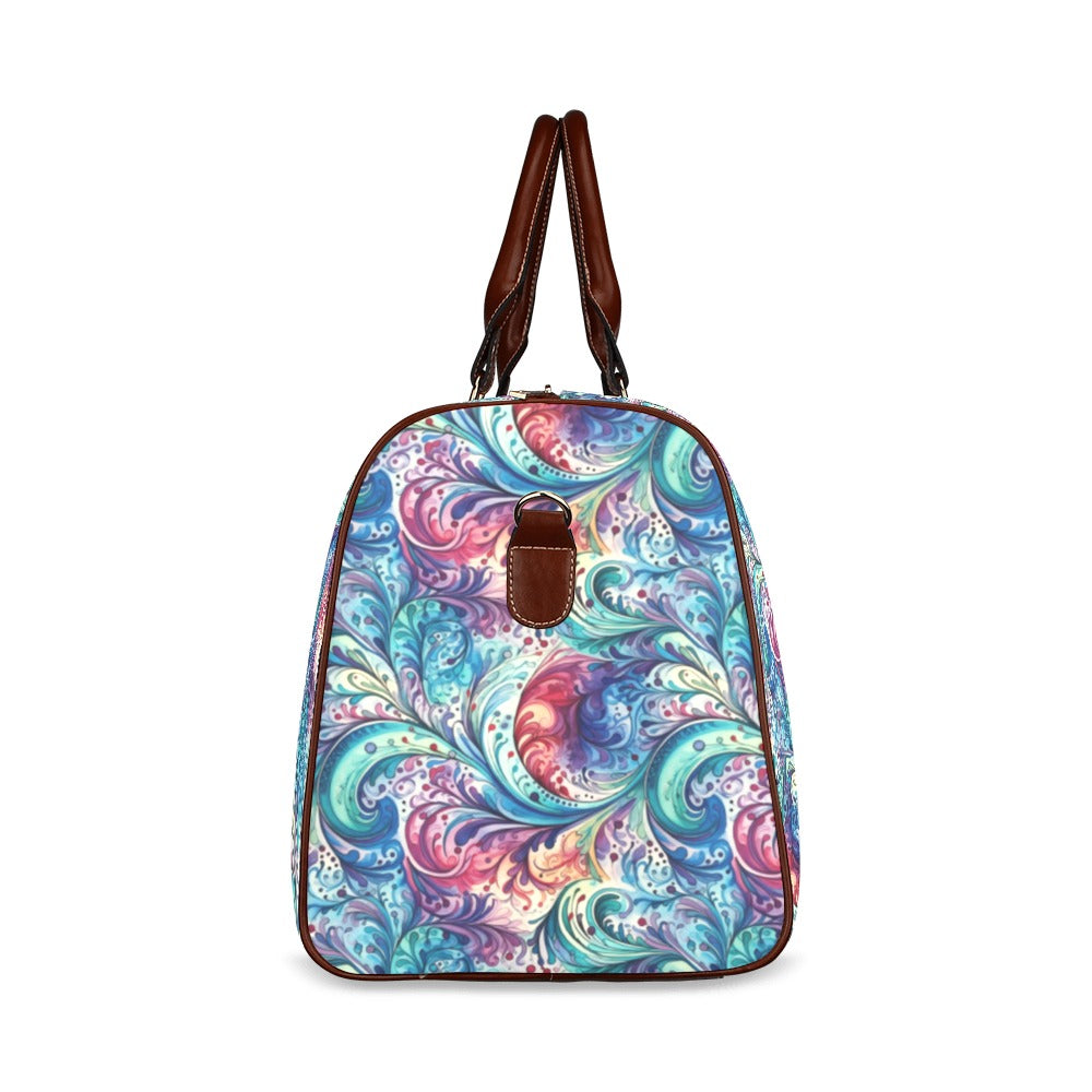 Rainbow Paisley Waterproof Travel Bag/Small (Model 1639)