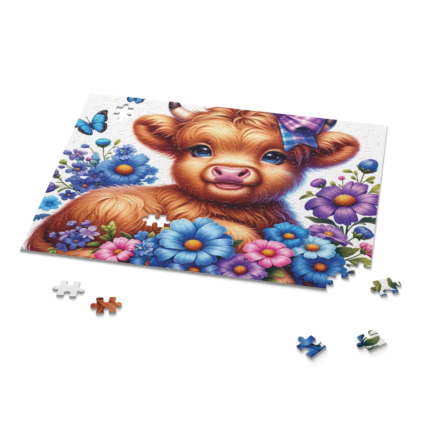 Personalised/Non-Personalised Puzzle, Highland Cow (120, 252, 500-Piece)