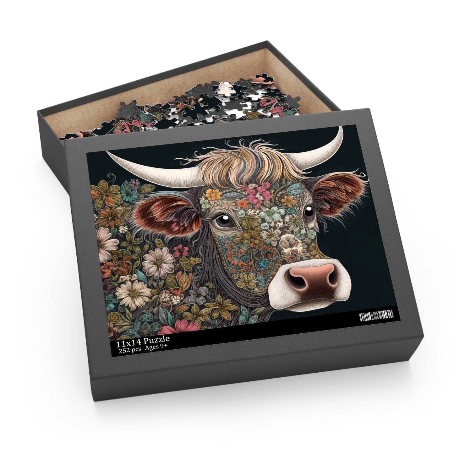 Personalised/Non-Personalised Puzzle, Highland Cow (120, 252, 500-Piece)