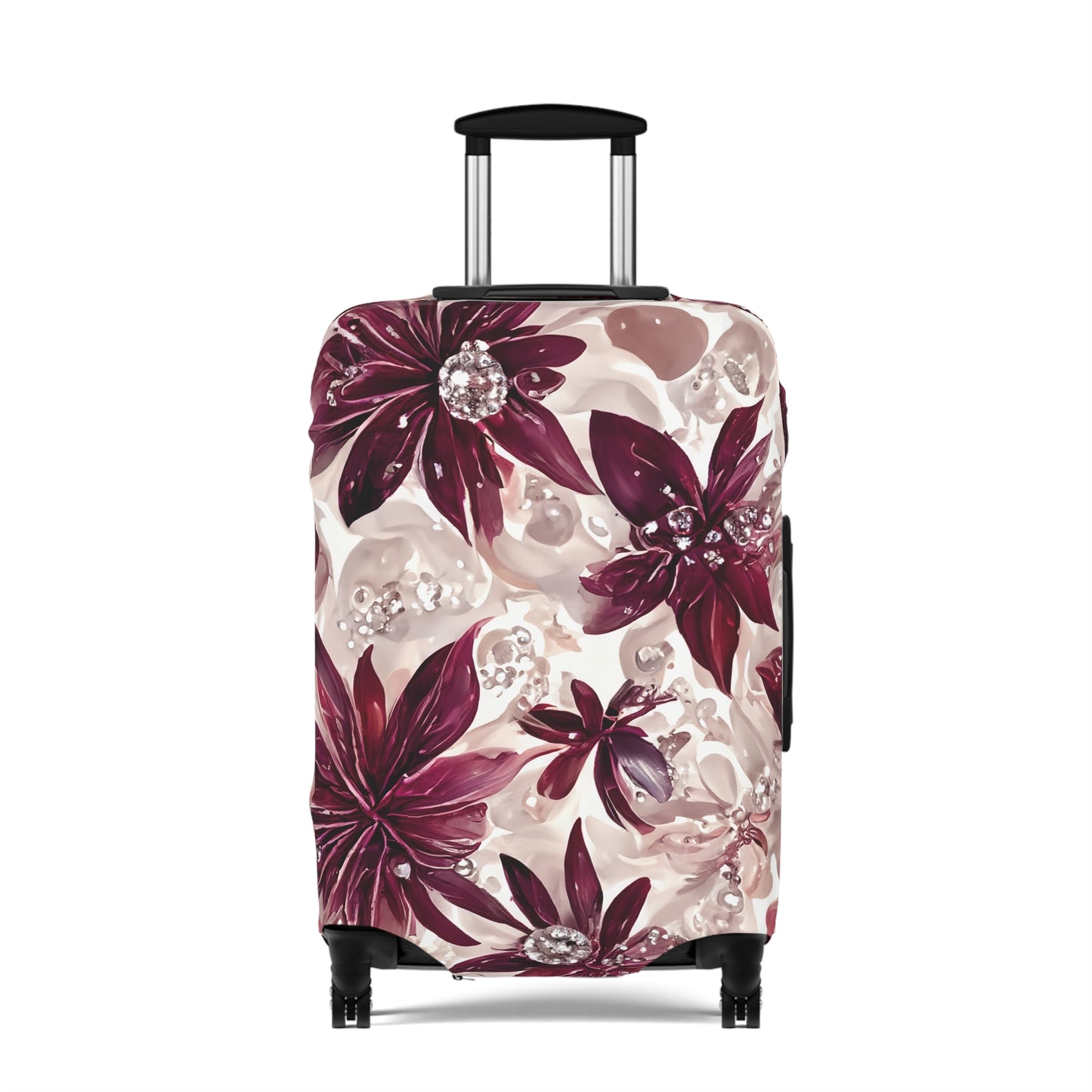 Luggage Cover, Burgundy Floral