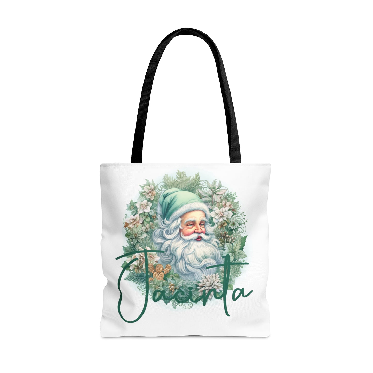 Santa wreath Personalised Tote Bag, Christmas bag, Christmas Tote Bag, Personalised/Non-Personalised