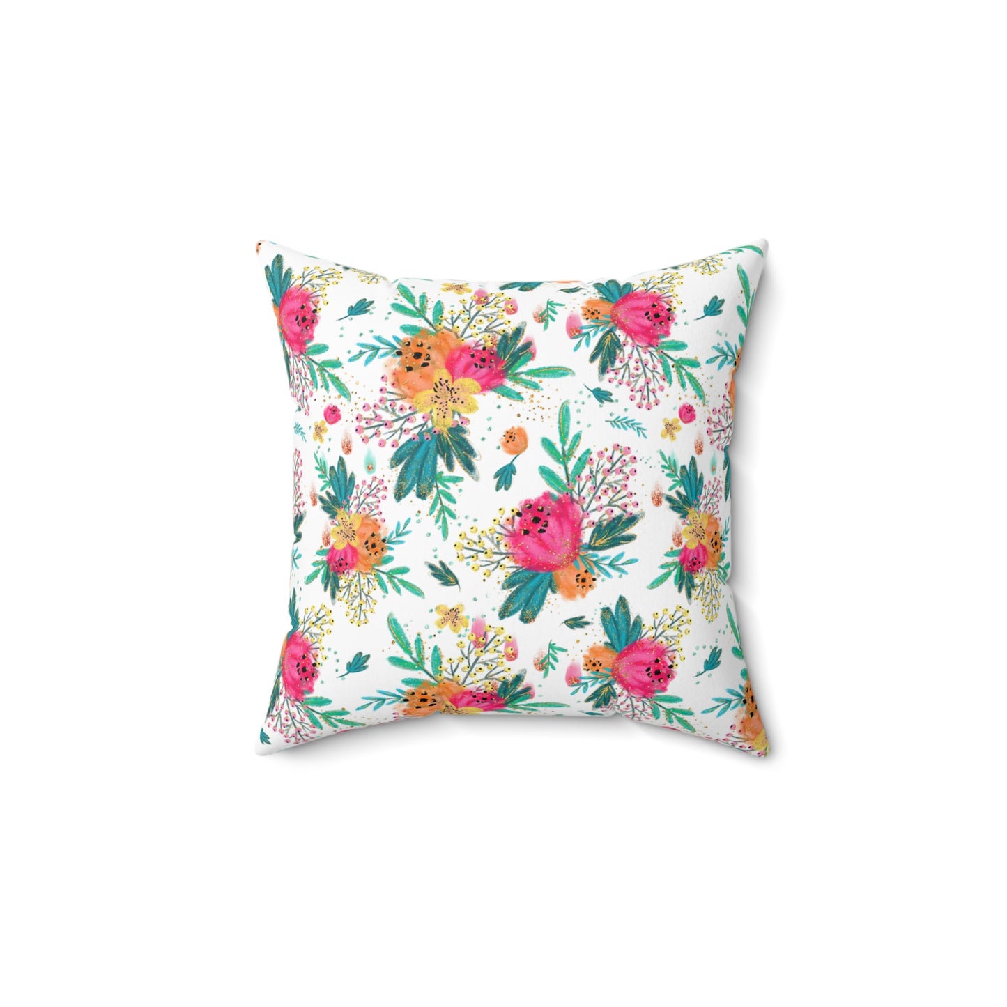 Spun Polyester Square Pillow, Australian Floral Cushion