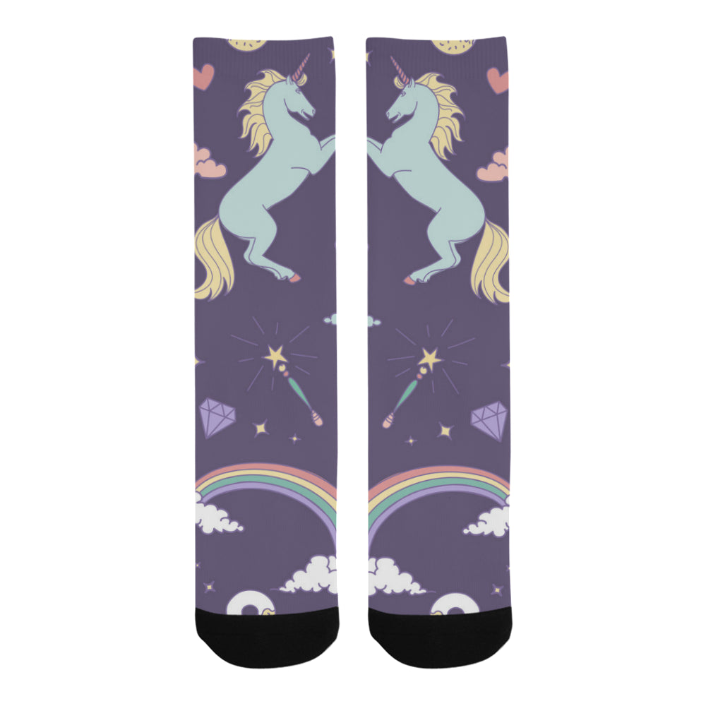 Magic seamless pattern with unicorn Trouser Socks