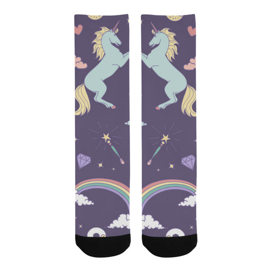 Magic seamless pattern with unicorn Trouser Socks