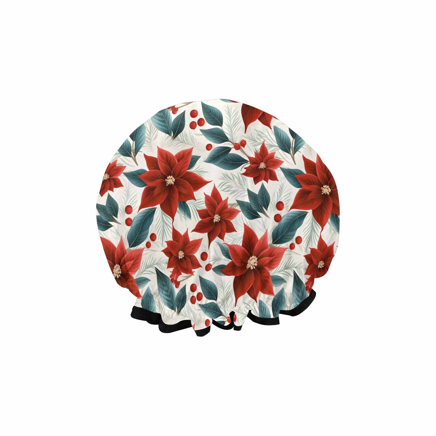 Christmas Red Poinsettia  Shower Cap