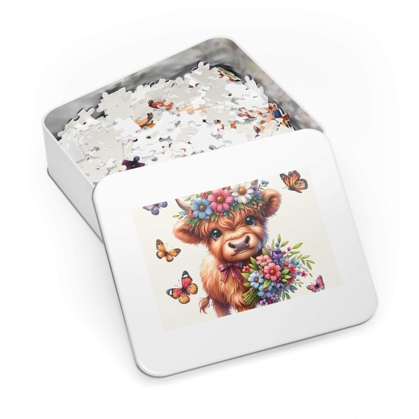 Jigsaw Puzzle, Highland Cow, Personalised/Non-Personalised (30, 110, 252, 500,1000-Piece)