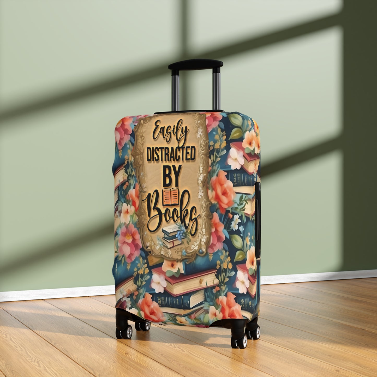 Luggage Cover, Easily distracted by Books, awd-1735