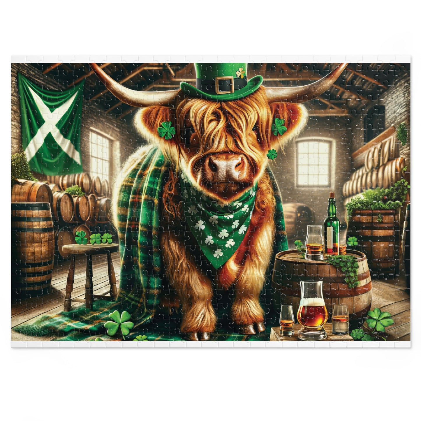 Puzzle, Highland Cow, Personalised/Non-Personalised (30, 110, 252, 500,1000-Piece) awd-662