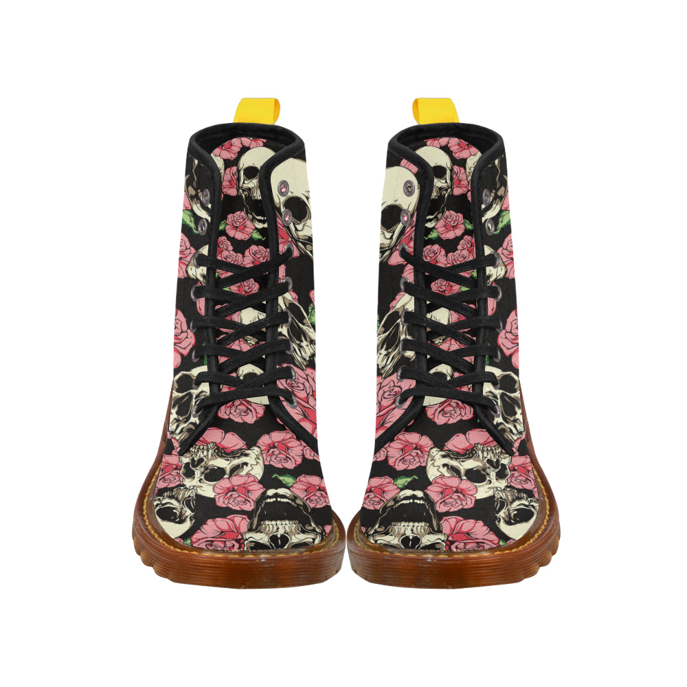 Little skull and rose Martin Boots For Women Model 1203H