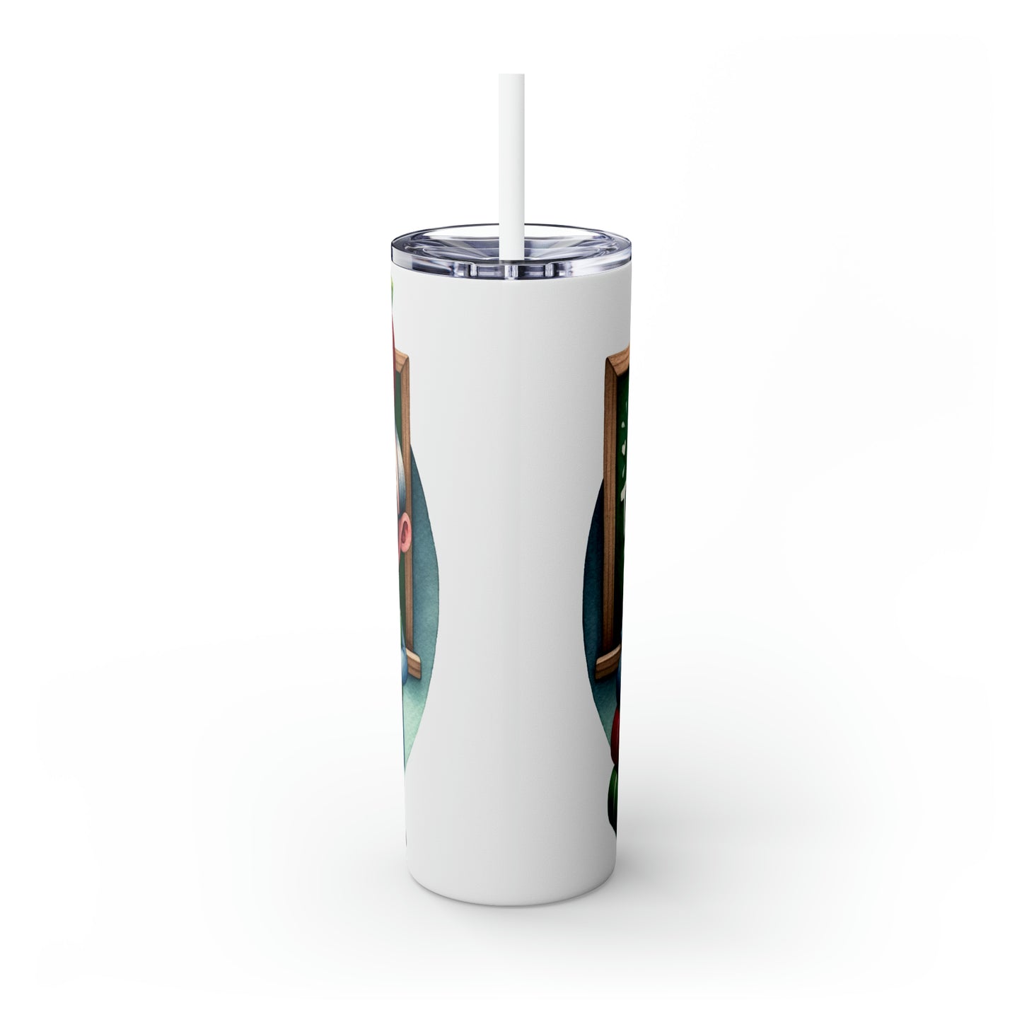 Skinny Tumbler with Straw, 20oz, Teacher