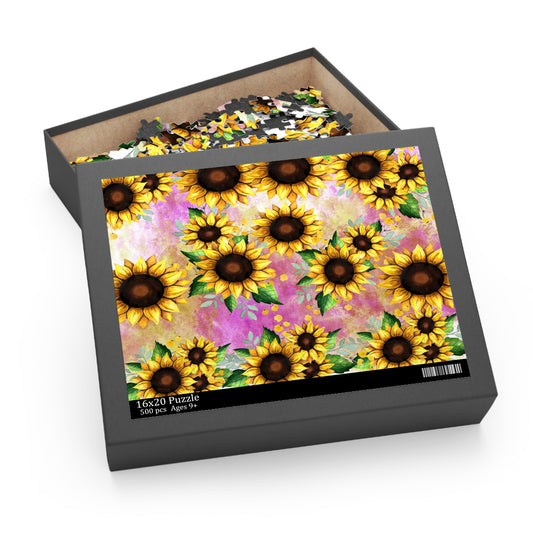 Personalised/Non-Personalised Puzzle, Sunflower (120, 252, 500-Piece)